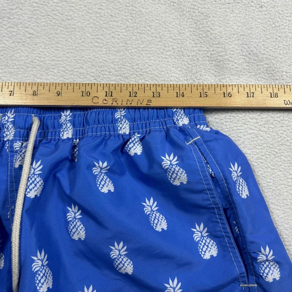 Polo Ralph Lauren Swim Trunks Mens Large Blue Pineapple Print Mesh Lined Shorts